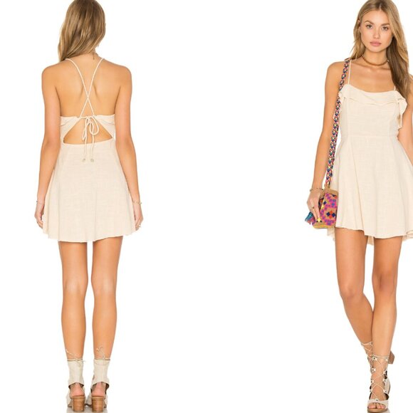 Adorable Small FREE PEOPLE More Than a Mini Beige Dress! Boho! Summer dress! - Picture 1 of 10